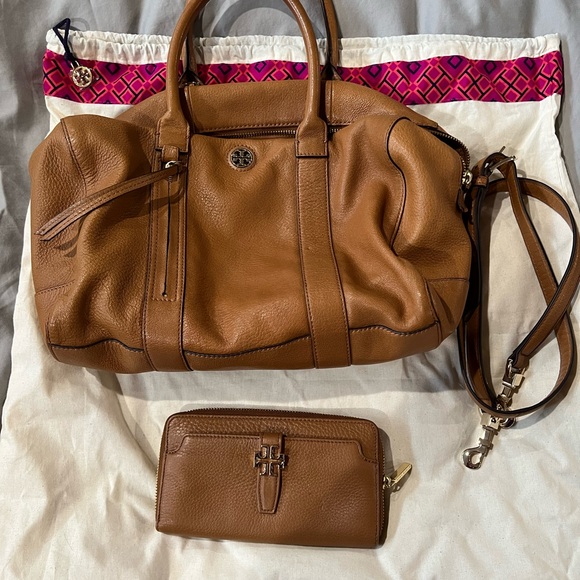 Tory Burch Brown Pebbled Leather Brody Satchel - Picture 7 of 7